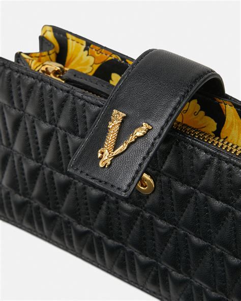 versace black virtus evening clutch bag|gianni versace mini bag.